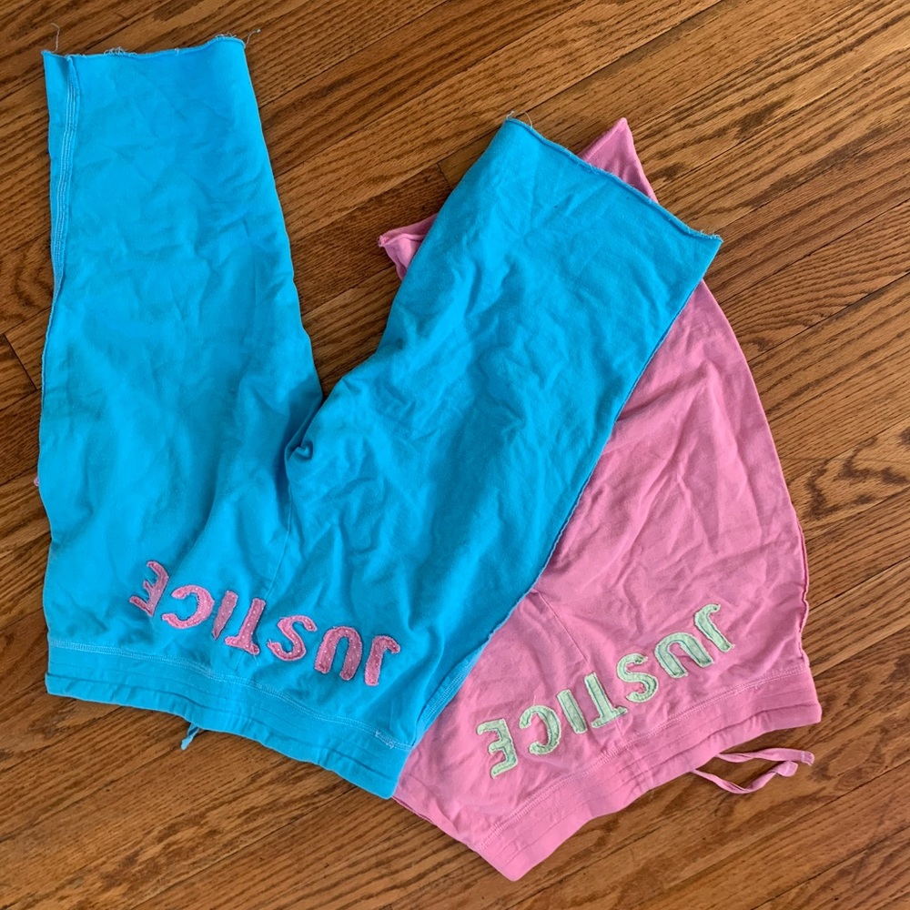 2x justice Bermuda length sweat shorts. Girl sz 16